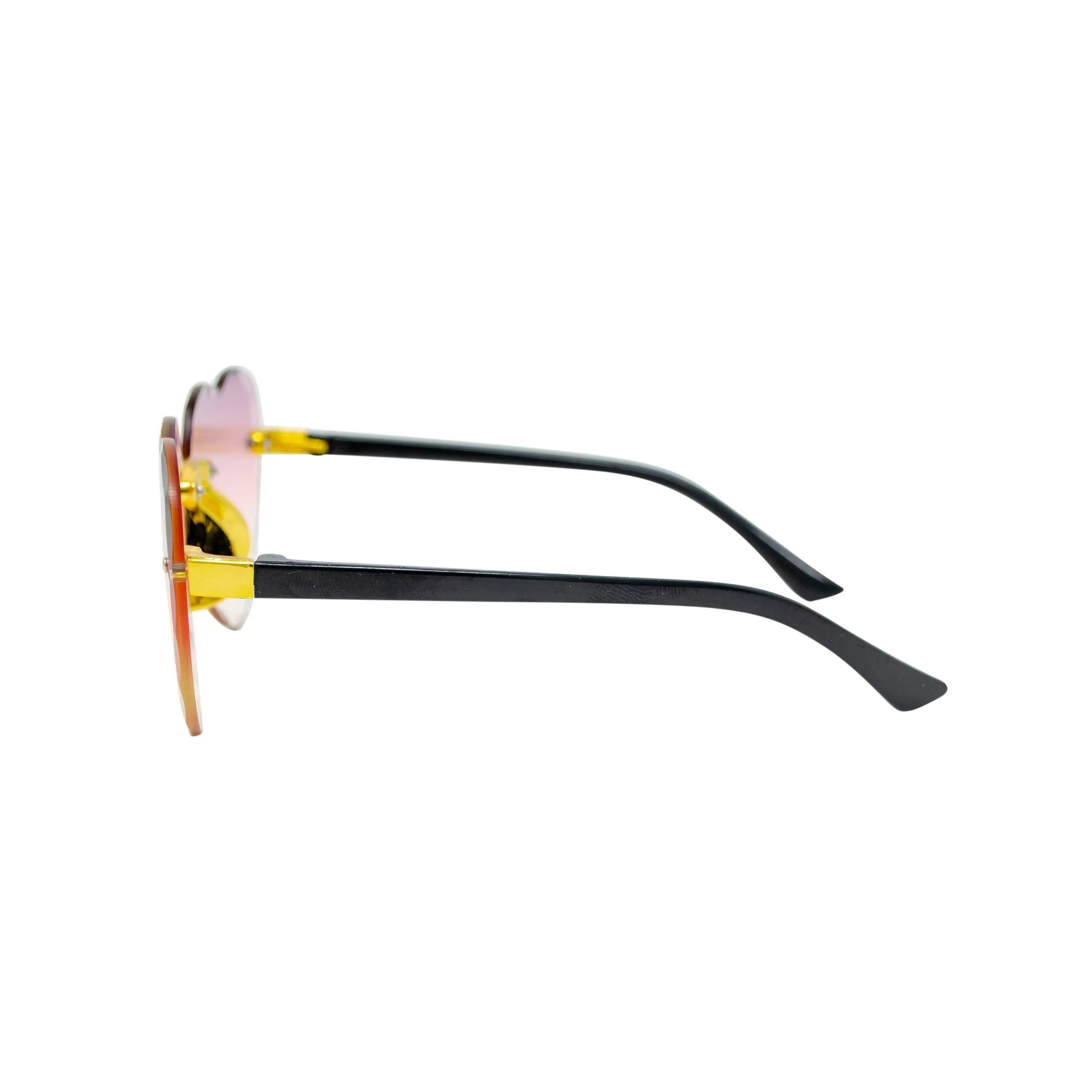 Frameless Heart Sunglasses: Blue/Pink