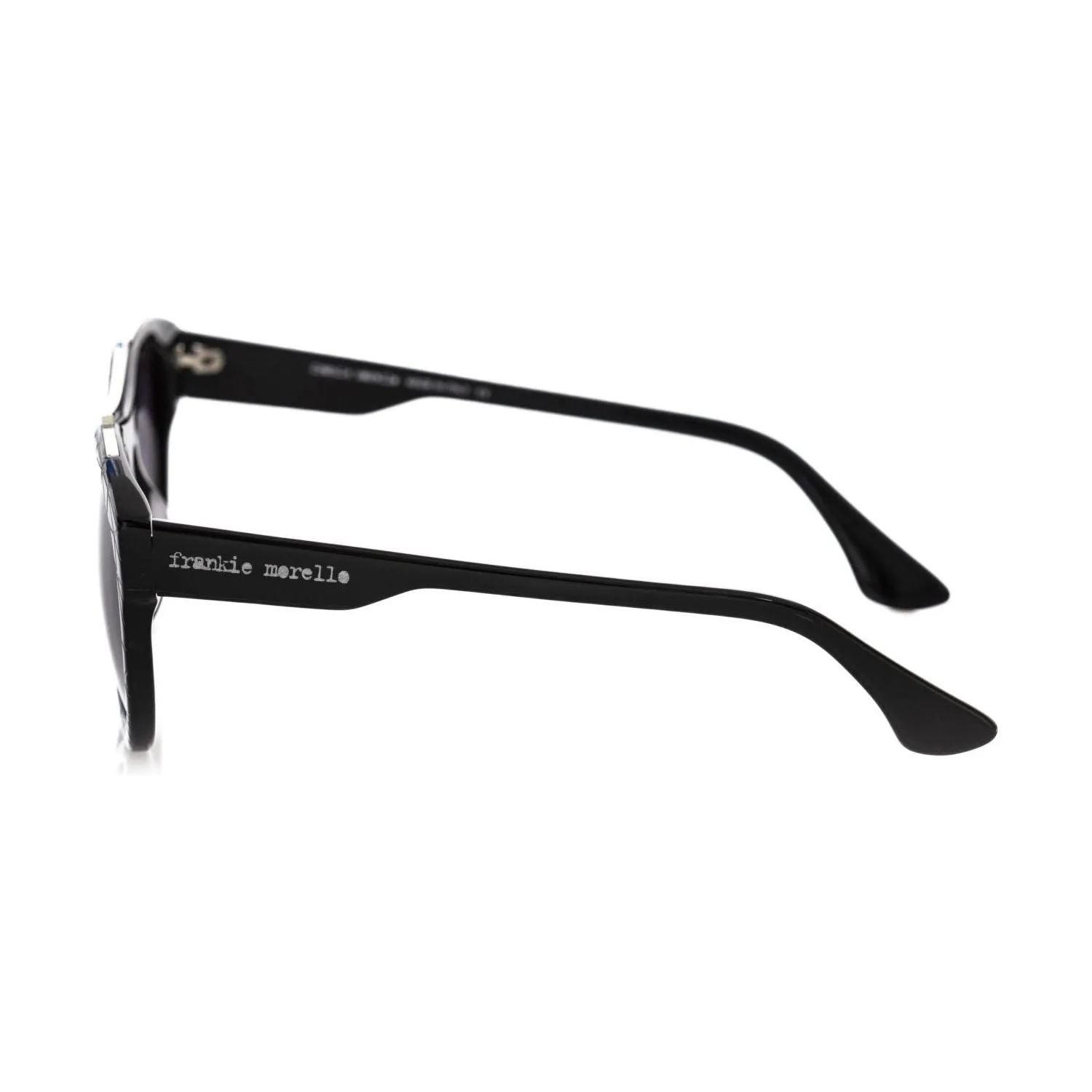 Frankie Morello Black Acetate Men Sunglass