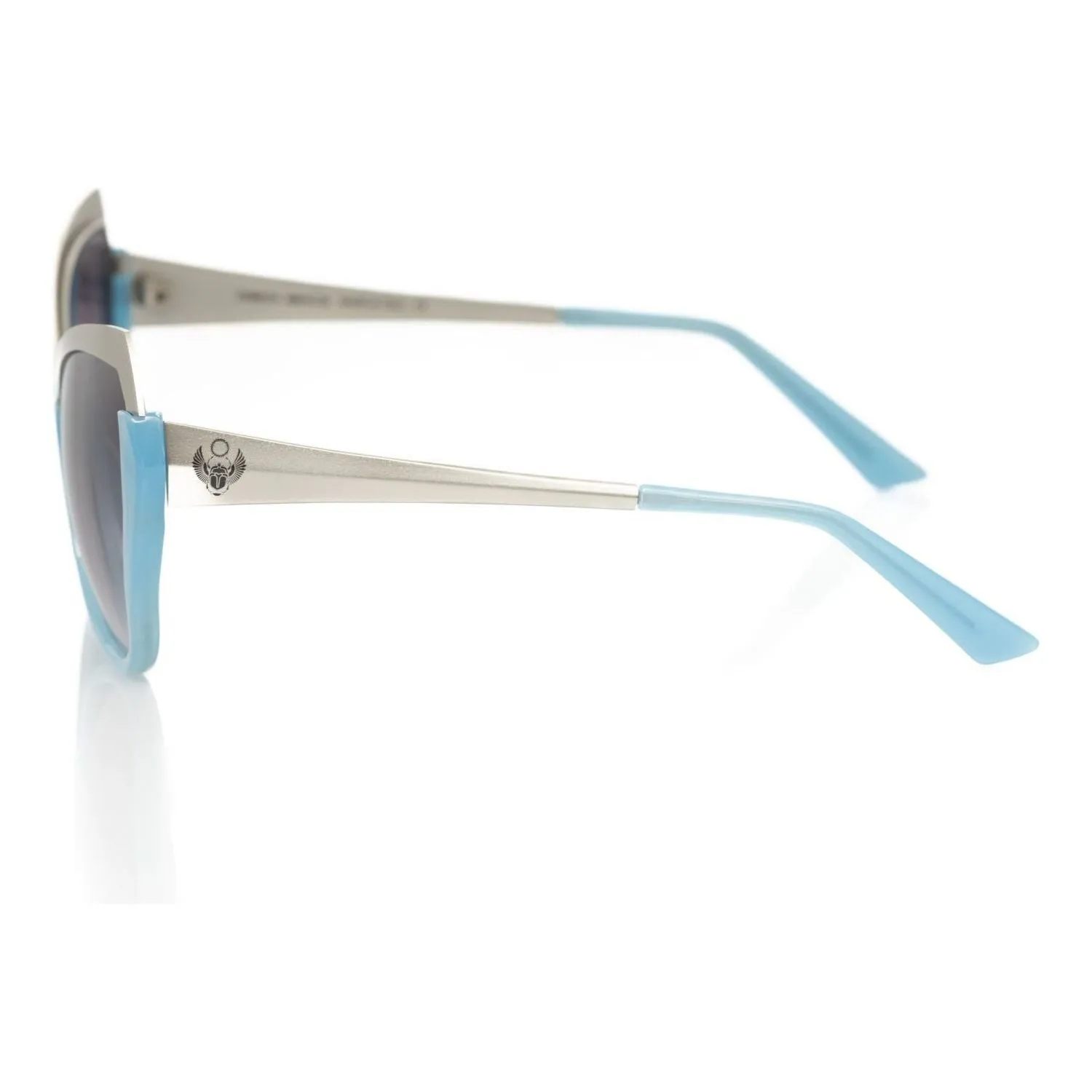 Frankie Morello Light Blue Acetate Women's Sunglass