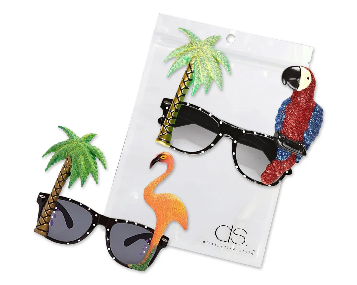 Funny Party Sunglasses Hawaiian Tropical Glasses Set of 2