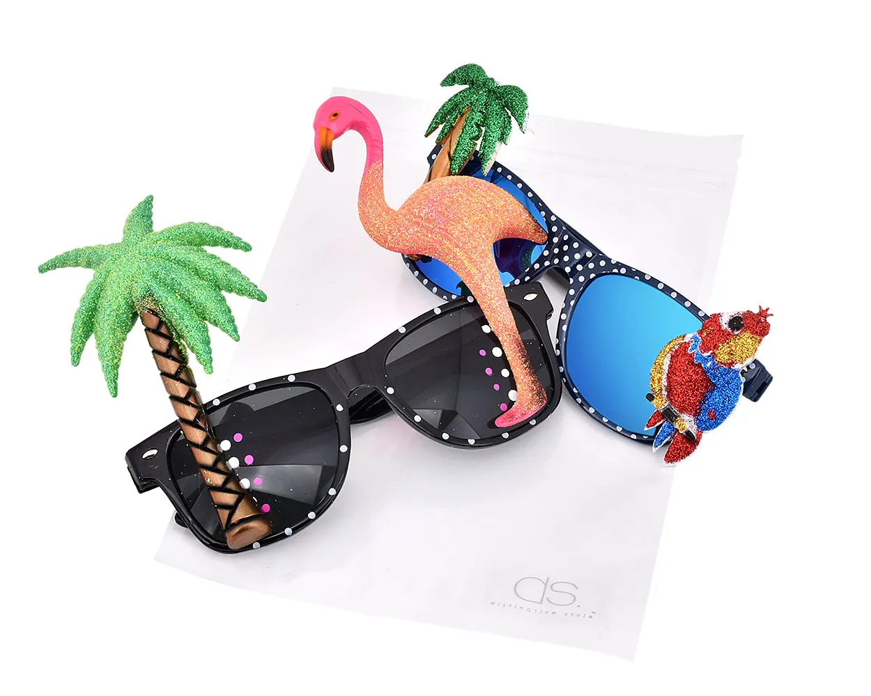 Funny Party Sunglasses Hawaiian Tropical Glasses Set of 2