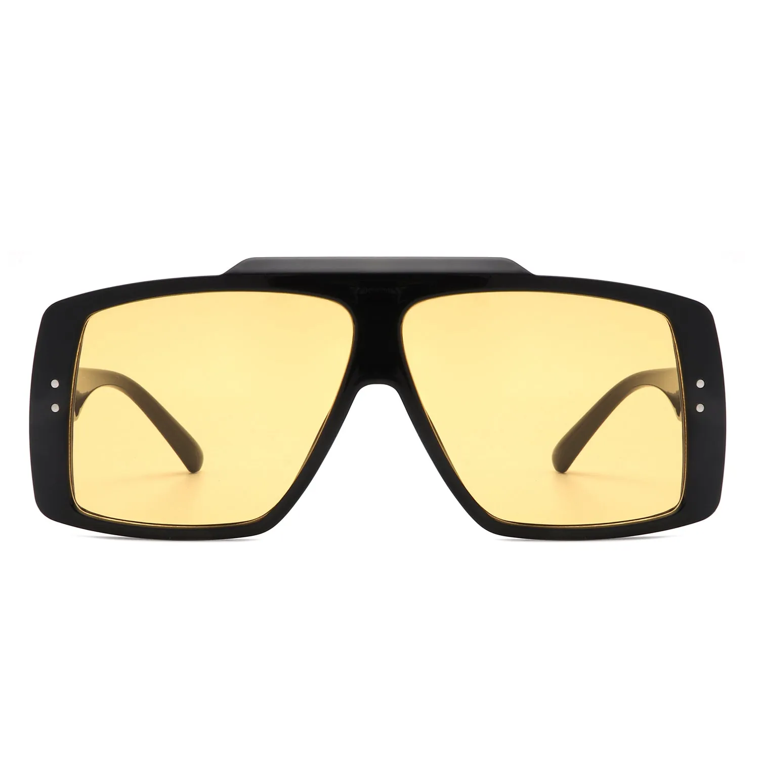 Halia - Square Retro Flat Top Fashion Sunglasses