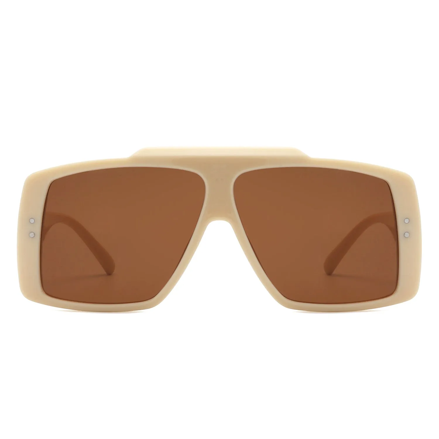 Halia - Square Retro Flat Top Fashion Sunglasses