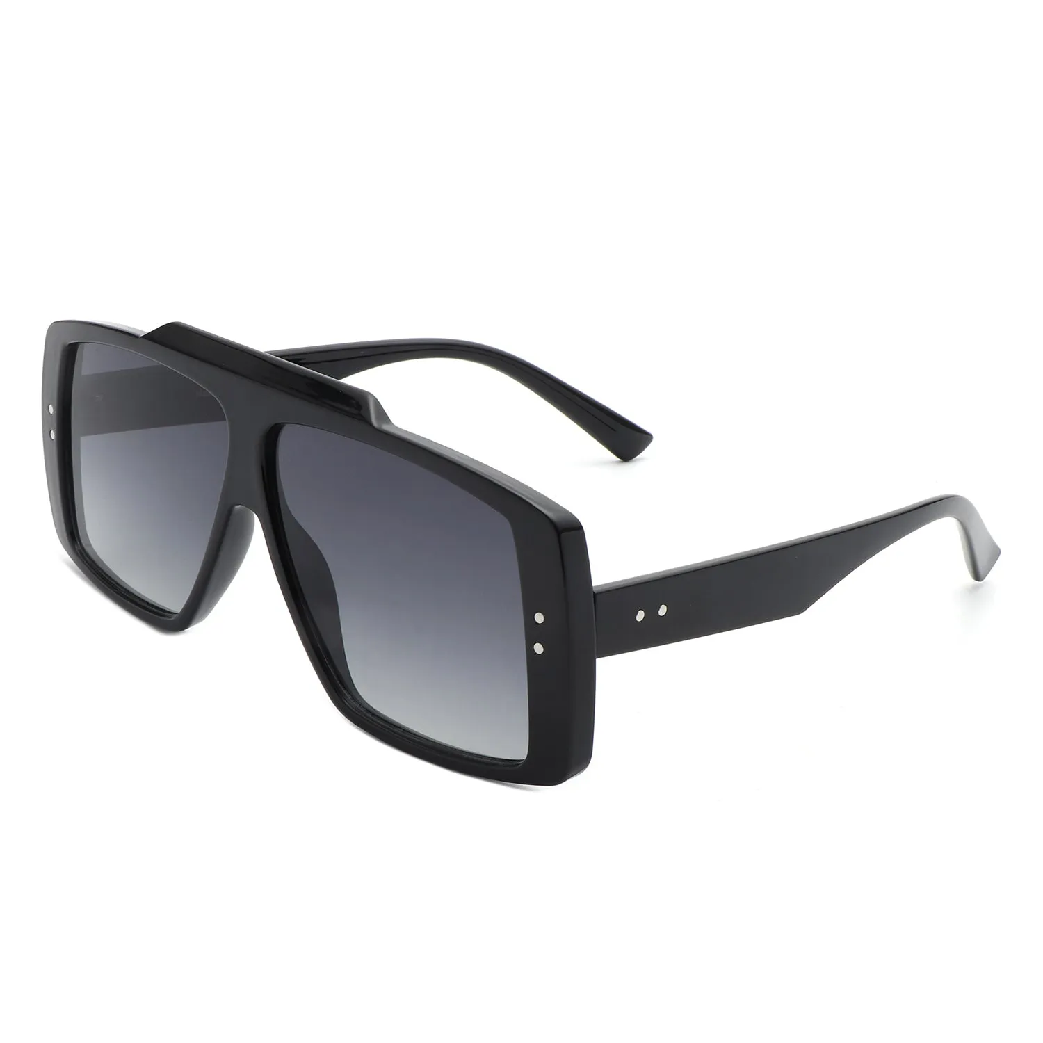 Halia - Square Retro Flat Top Fashion Sunglasses