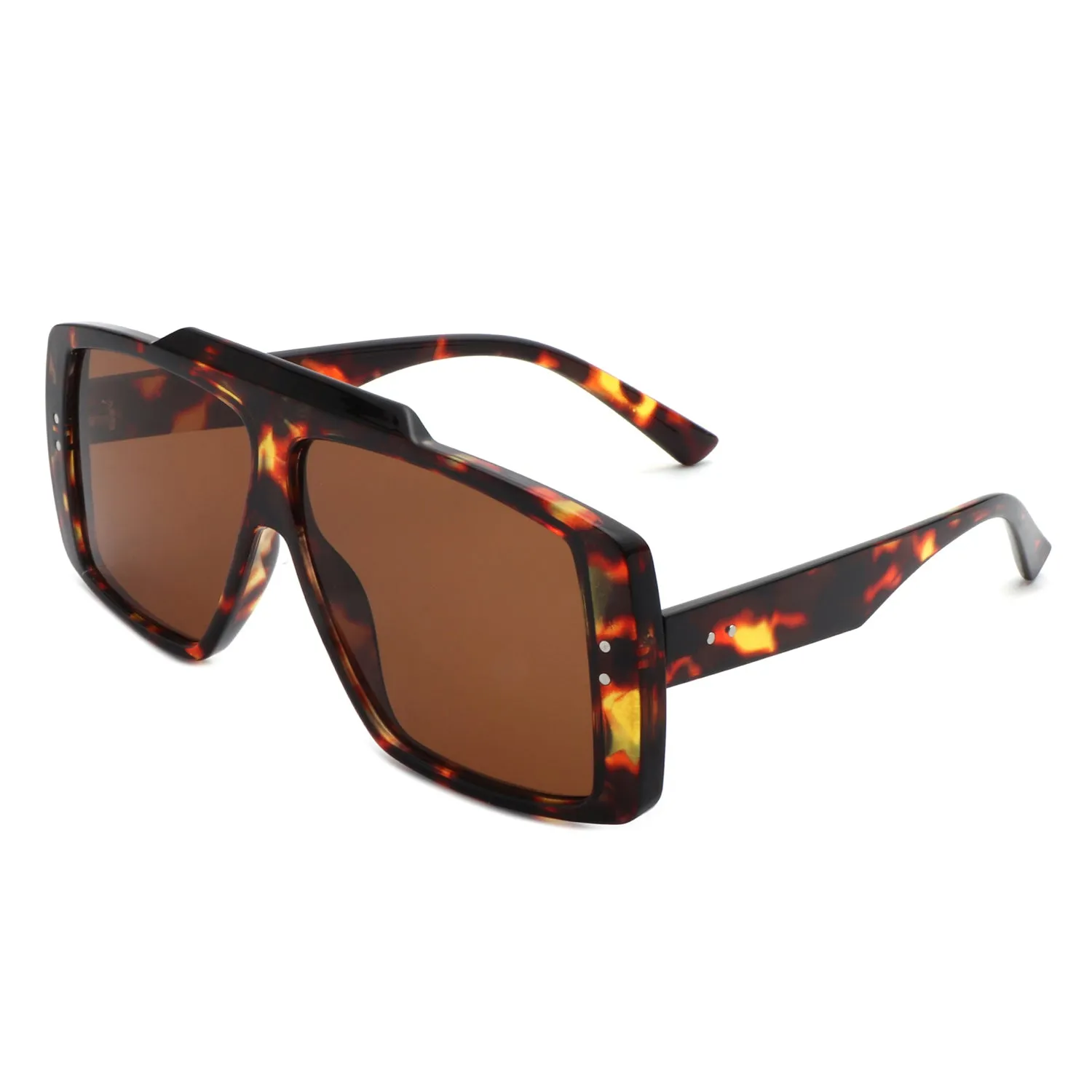 Halia - Square Retro Flat Top Fashion Sunglasses