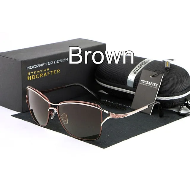 Hdcrafter Brand Women's Square Polarized Cat Eye Sunglasses Driving E020