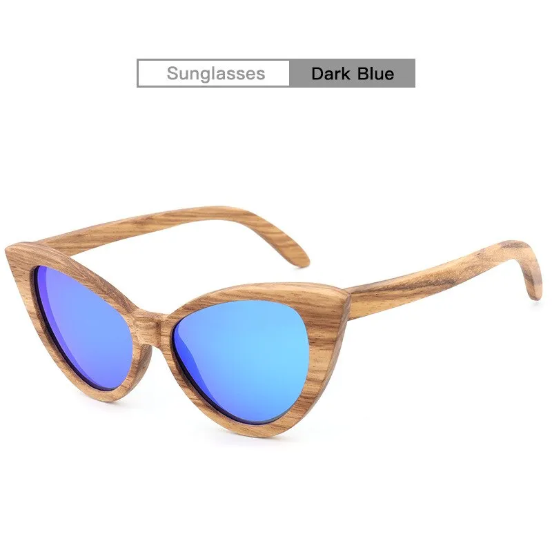 Hdcrafter Women's Full Rim Wood Cat Eye Frame Polarized Sunglasses