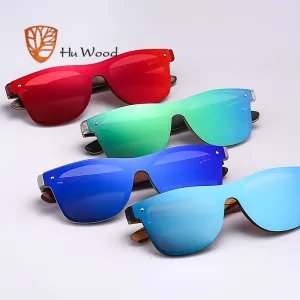 Hu Wood Brand Sunglasses Women Men Flat Lens Rimless Square Frame Gg 8021-1