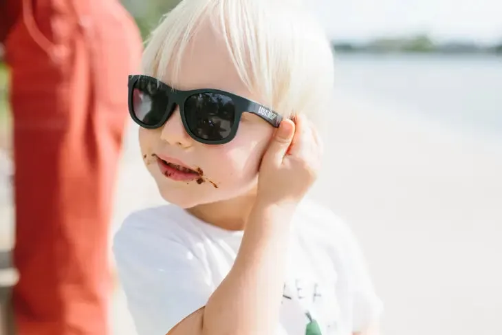 Jet Black Navigator Kids Sunglasses