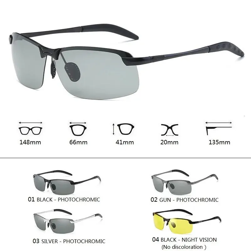 jf Photochromic Sunglasses Men Polarized Driving Chameleon Glasses Male Change Color Sun Glasses Day Night Vision Driver's Eyewear