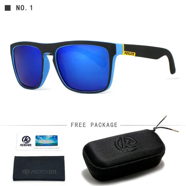 Kdeam Brand Mens Flat Top Polarized Square Sunglasses Anti Reflective Uv400 156P