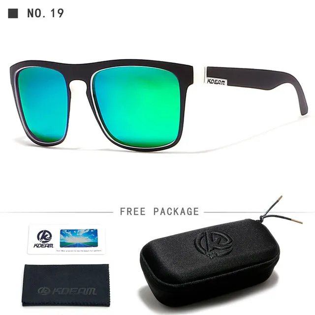 Kdeam Brand Mens Flat Top Polarized Square Sunglasses Anti Reflective Uv400 156P