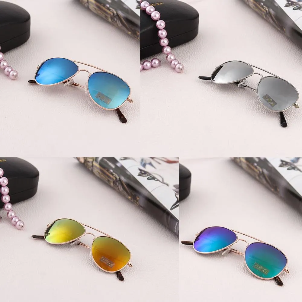 Kids Unisex Colourful Metal Frame Sunglasses