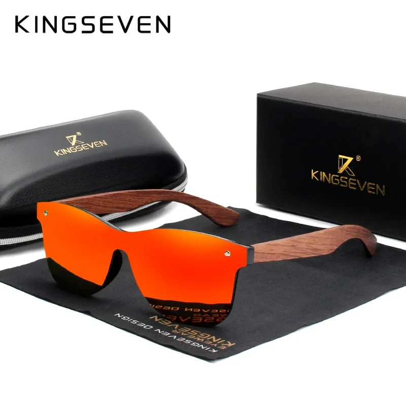 Kingseven Bubinga Wooden Men's Sunglasses Women Polarized Rimless Nb-5504