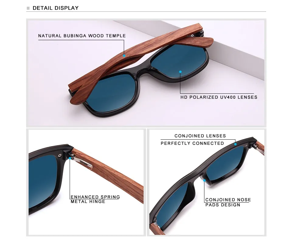 Kingseven Bubinga Wooden Men's Sunglasses Women Polarized Rimless Nb-5504