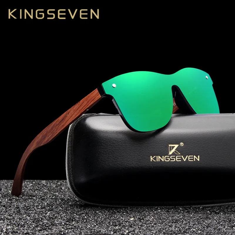 Kingseven Bubinga Wooden Men's Sunglasses Women Polarized Rimless Nb-5504