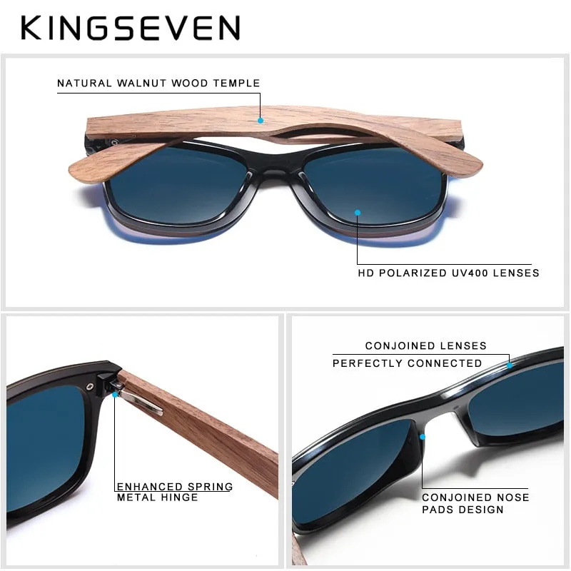 Kingseven Luxury Walnut Wood Sunglasses Polarized Wooden Women Men Nw-5504