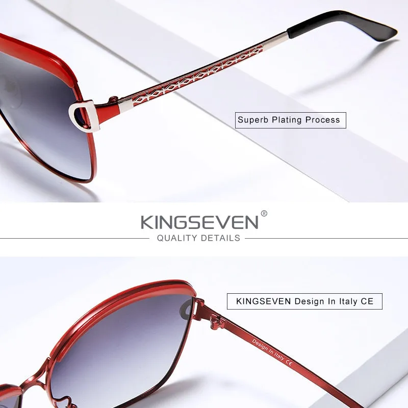 Kingseven Women's Sunglasses Luxury Gradient Polarized Lens Round N-7018