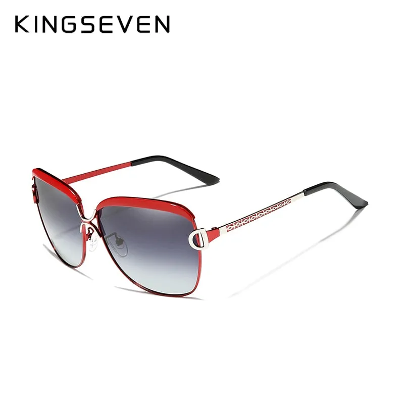 Kingseven Women's Sunglasses Luxury Gradient Polarized Lens Round N-7018