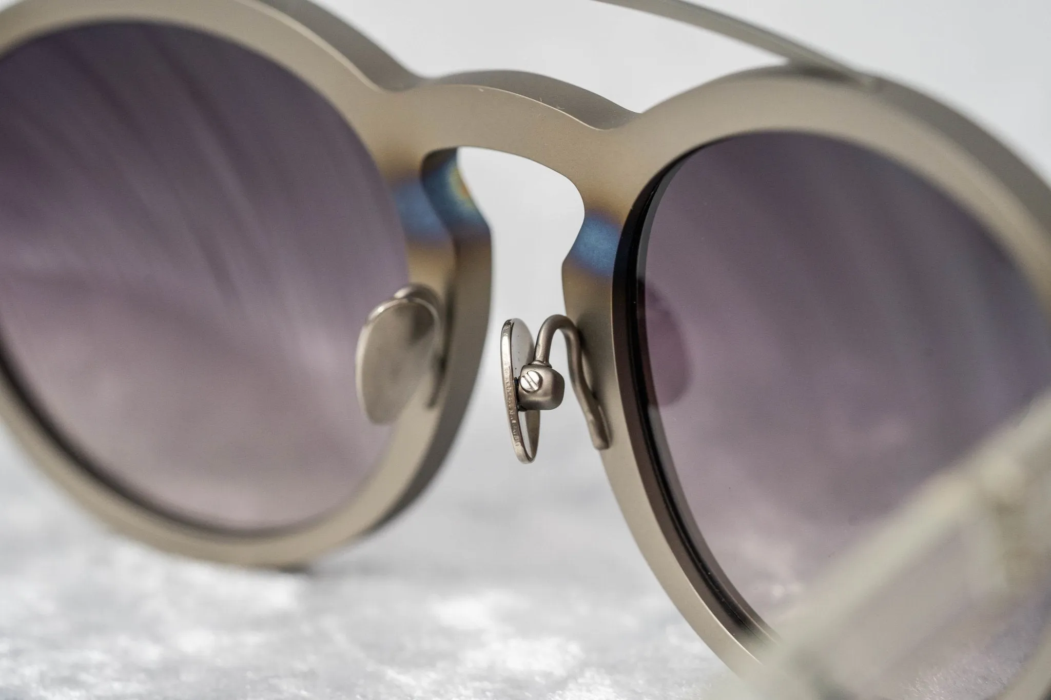 Kris Van Assche Sunglasses Round Burnt Silver and Grey