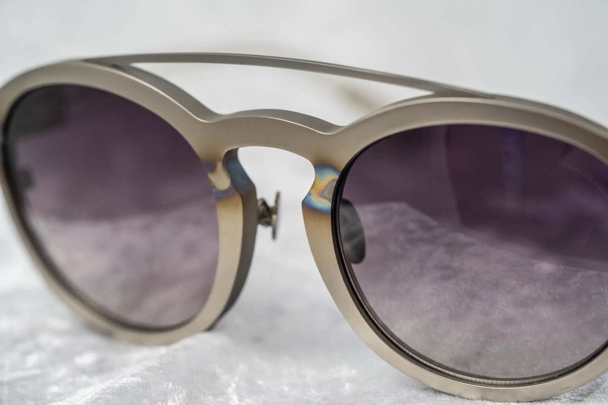 Kris Van Assche Sunglasses Round Burnt Silver and Grey