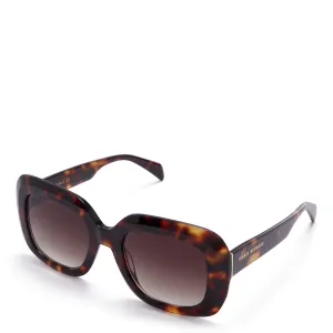 La Villette Rive brown tortoise square sunglasses with brown lenses