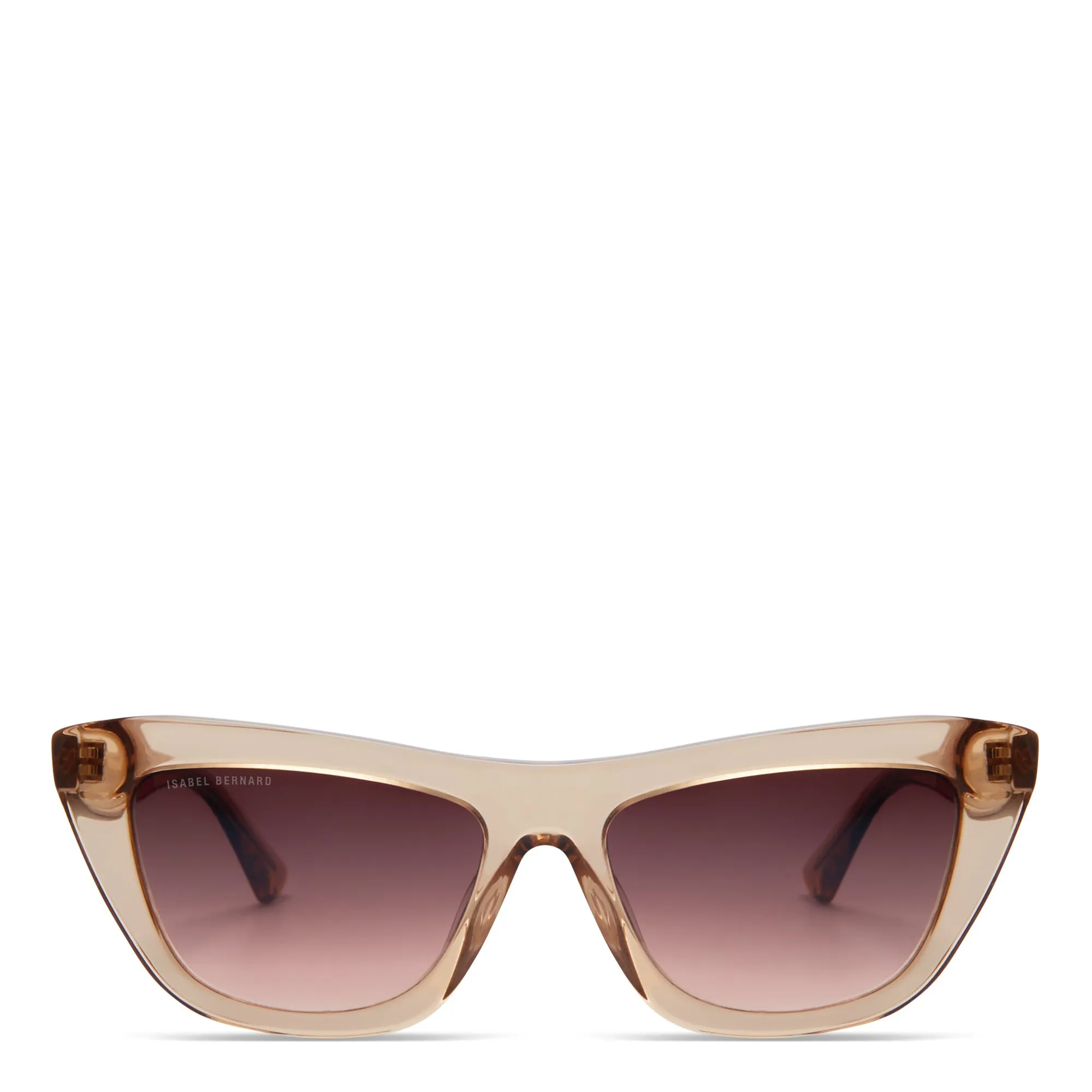 La Villette Roselin transparent beige cat eye sunglasses with brown lenses gradient