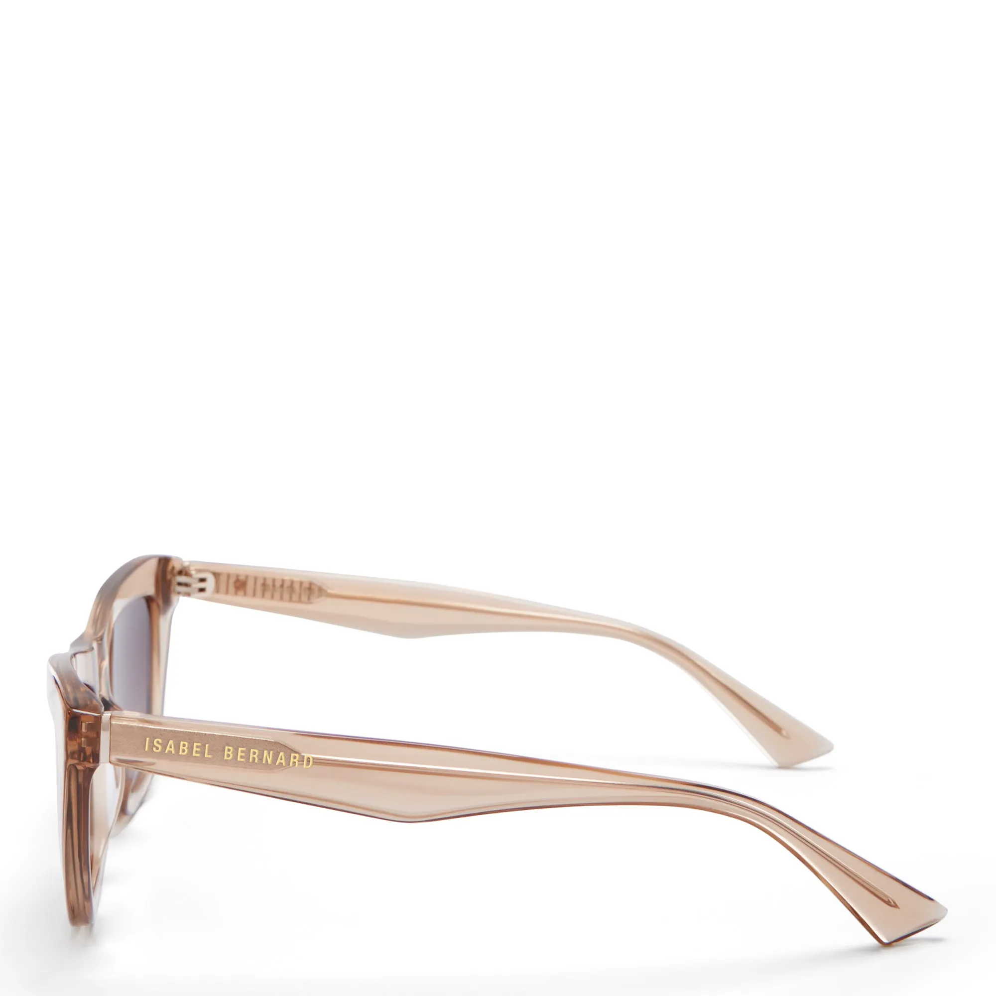 La Villette Roselin transparent beige cat eye sunglasses with brown lenses gradient