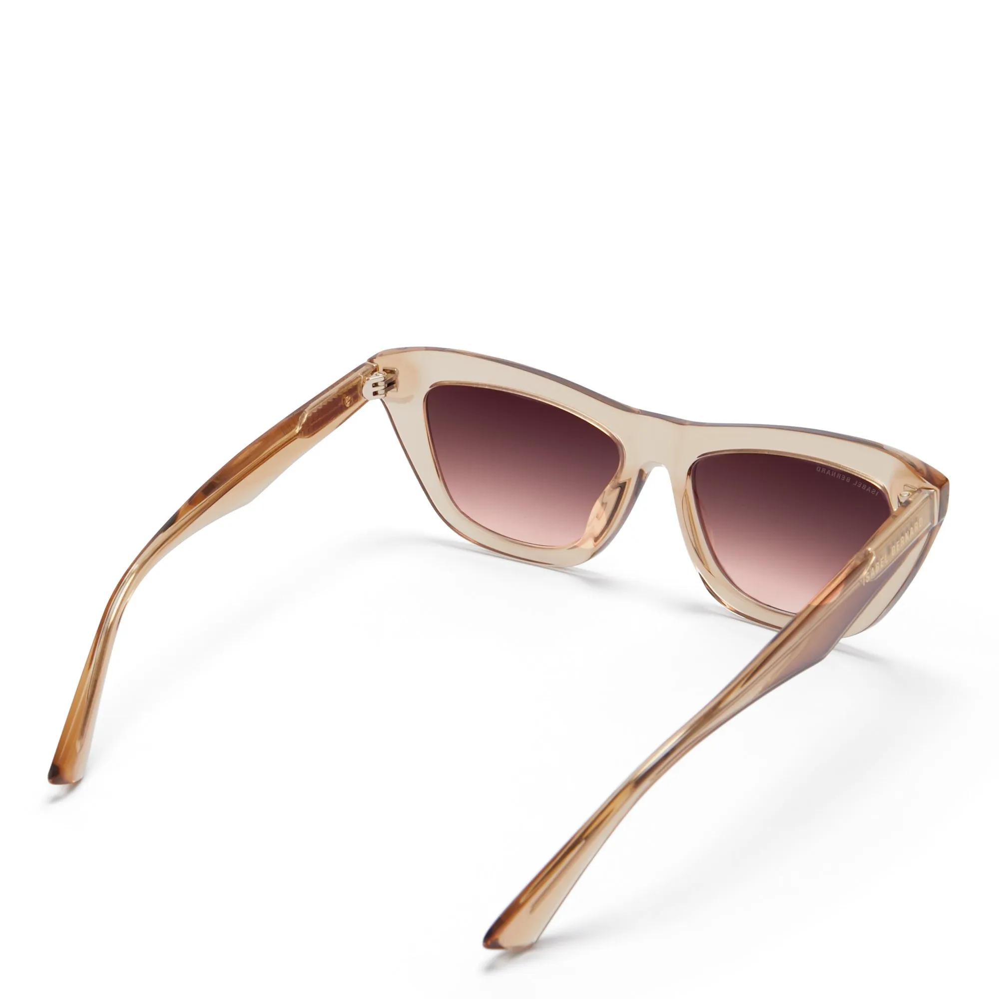 La Villette Roselin transparent beige cat eye sunglasses with brown lenses gradient