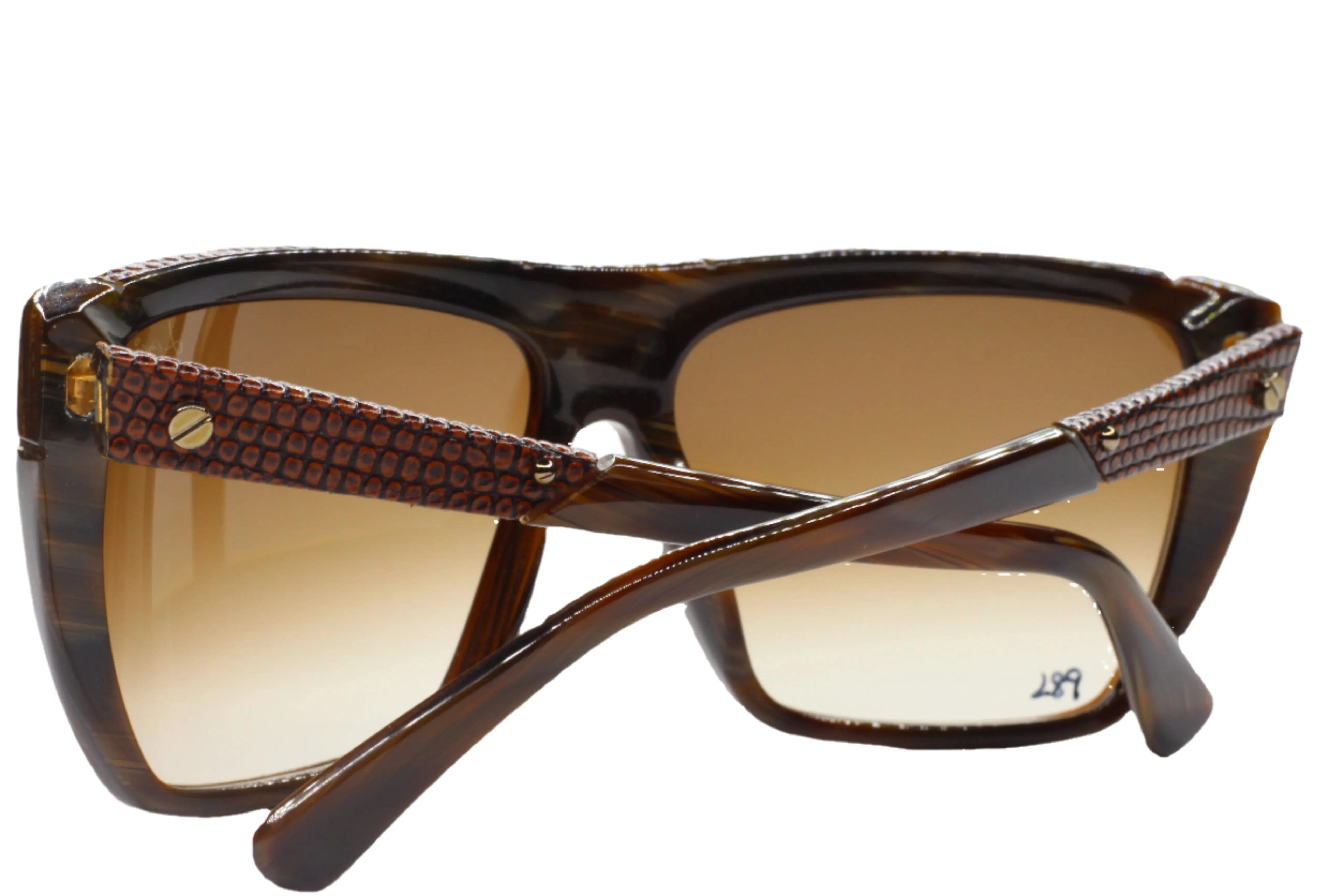 Lanvin SLN501 0G62 Brown Horn Gradient Luxury Italy Sunglasses