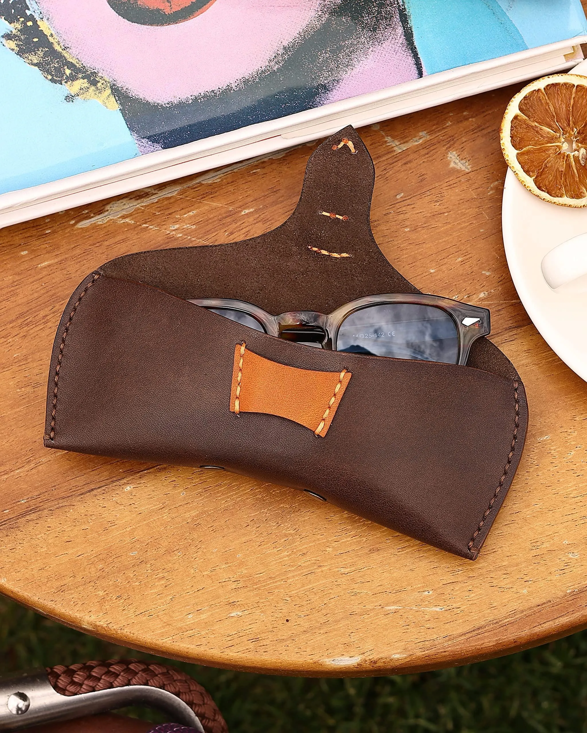 Leather Sunglass Case Glasses Case Eyeglass Case for Men and Women Slim