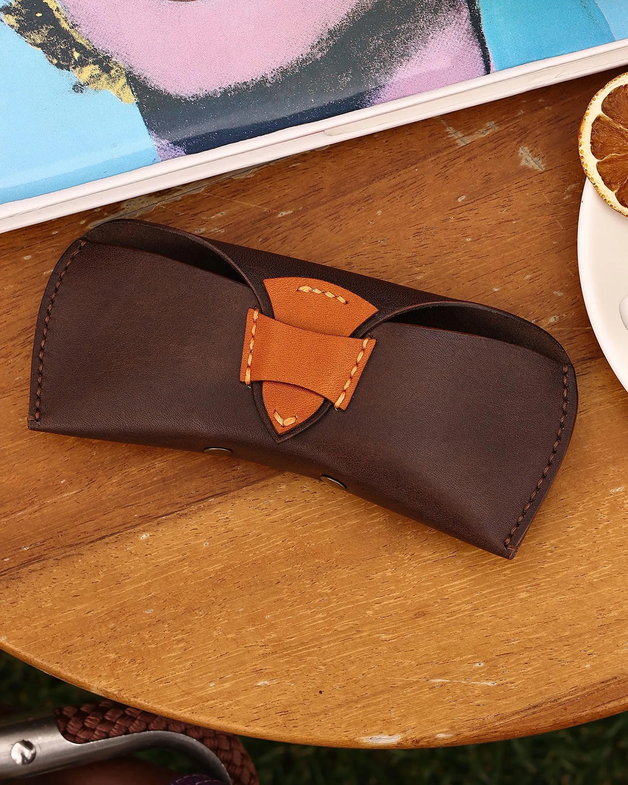 Leather Sunglass Case Glasses Case Eyeglass Case for Men and Women Slim