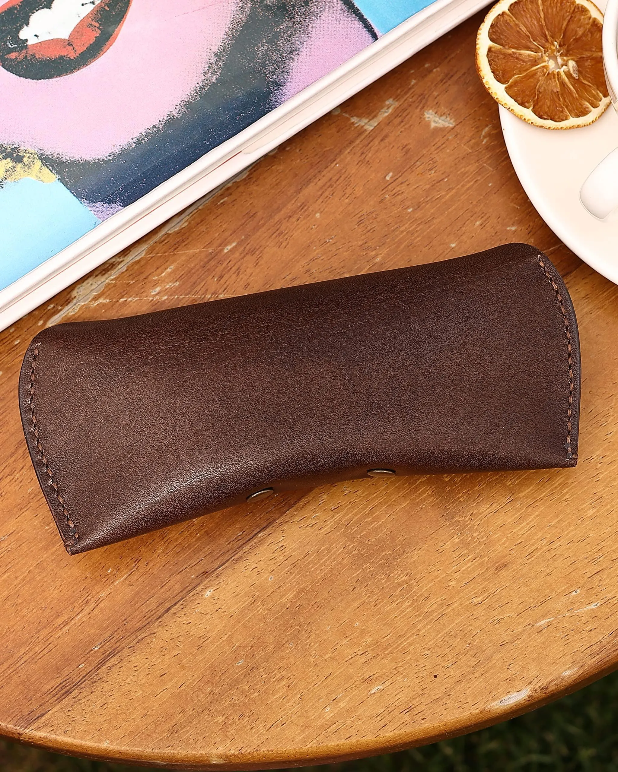 Leather Sunglass Case Glasses Case Eyeglass Case for Men and Women Slim