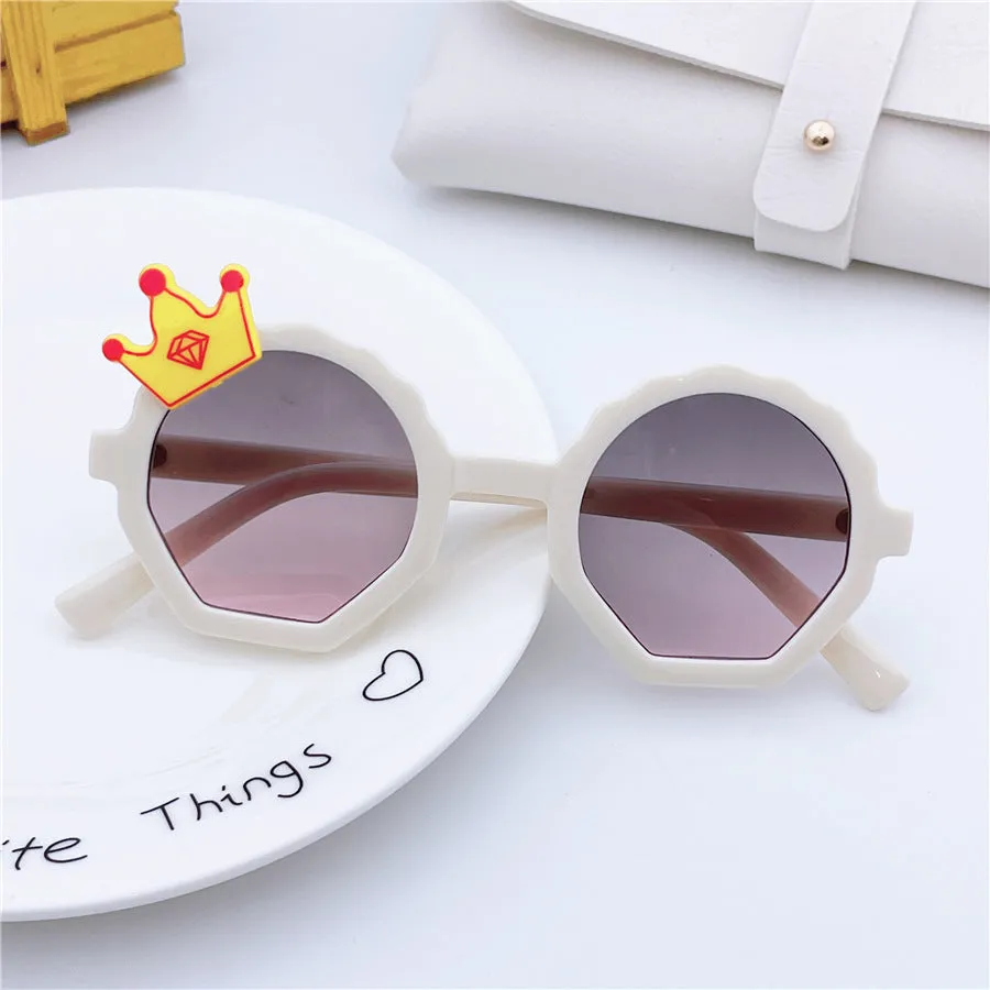 Little Crown style children's sunglasses baby glasses fashionable sunglasses cute little crown men's and women's sun visors sun protection