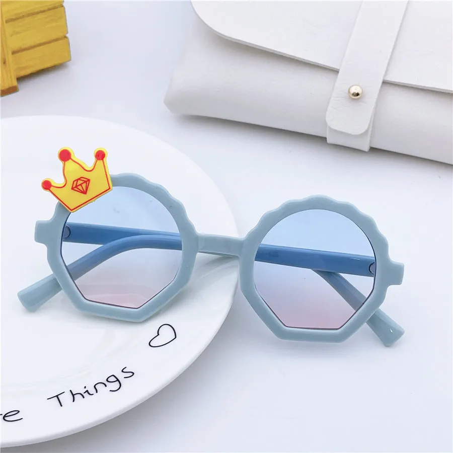 Little Crown style children's sunglasses baby glasses fashionable sunglasses cute little crown men's and women's sun visors sun protection