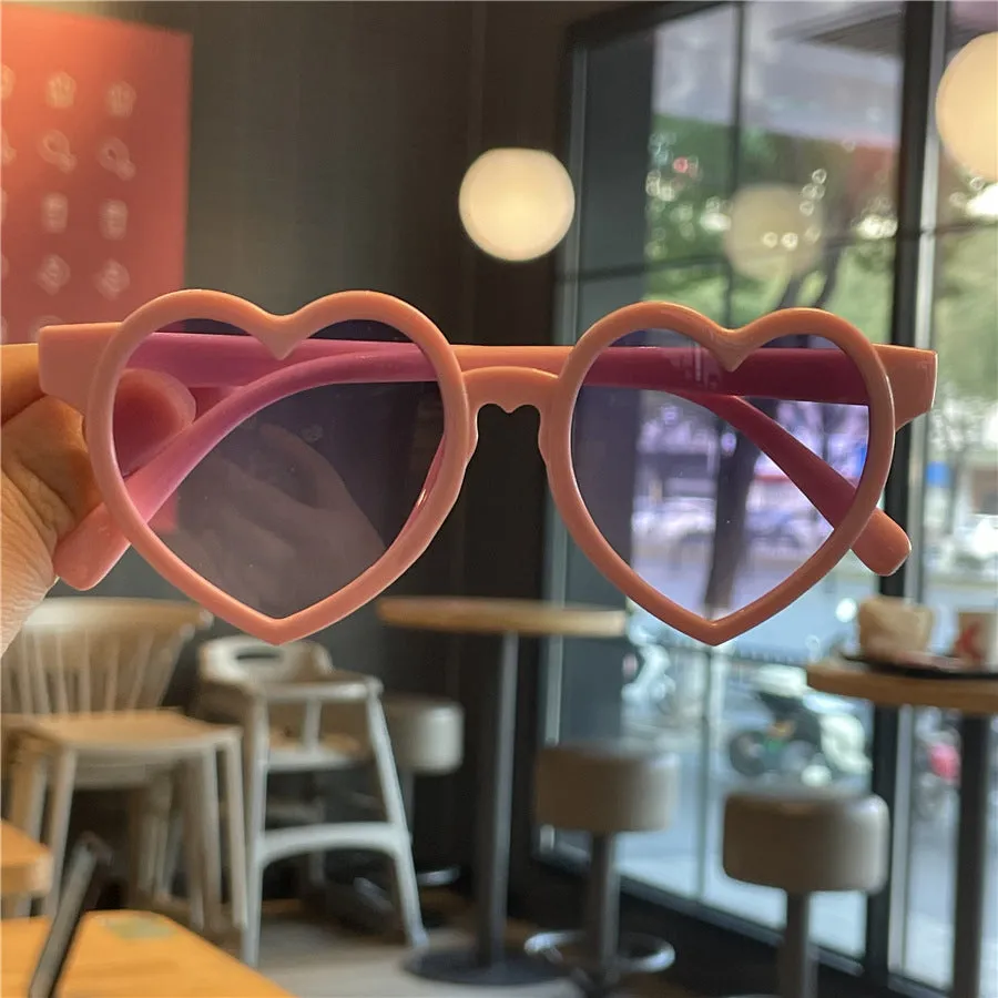 Love Gradient Children's Sunglasses Baby Sunglasses Glasses Candy Color Glasses Heart Shape Shape Jelly Color Sunglasses