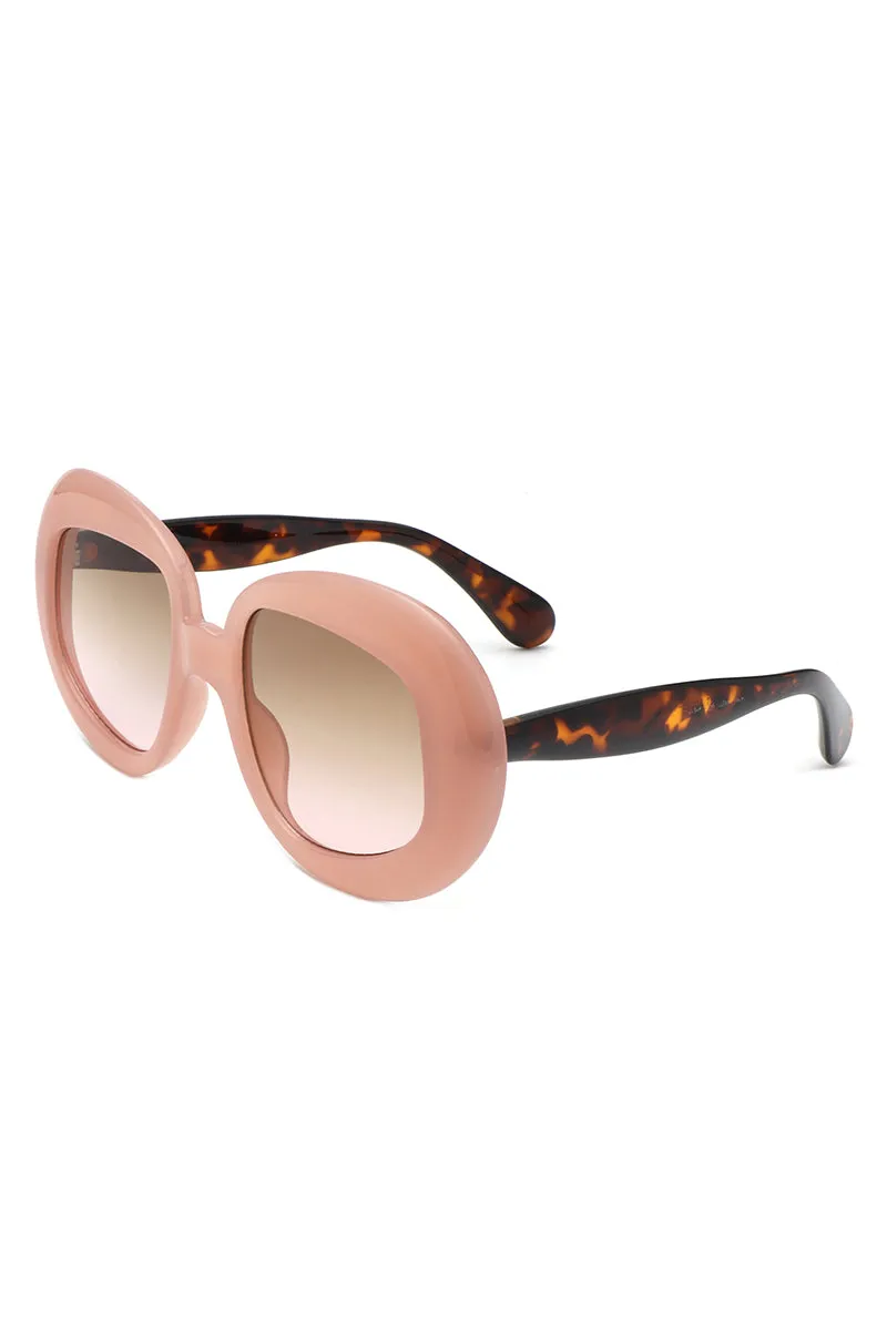 Maven - Oversized Geometric Oval Round Fashion Women's Sunglasses