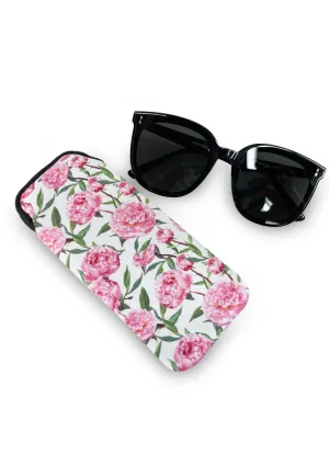 Neoprene Sunglasses Case – Pink Peony Rose Pattern