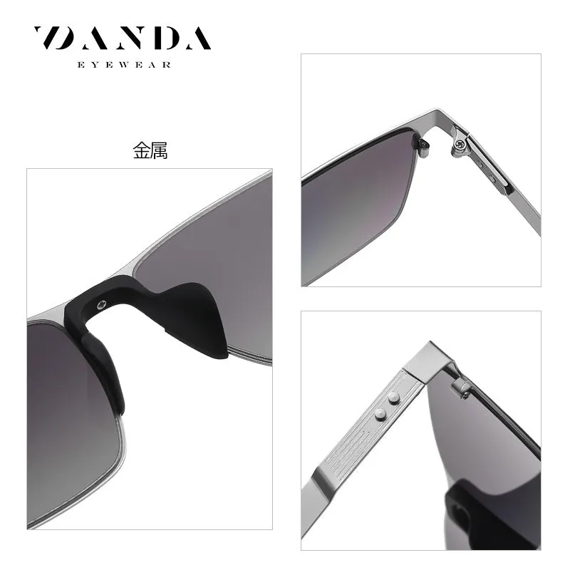 New polarized sunglasses men's square frame sunglasses driving anti-UV HD PC polarized sunglasses