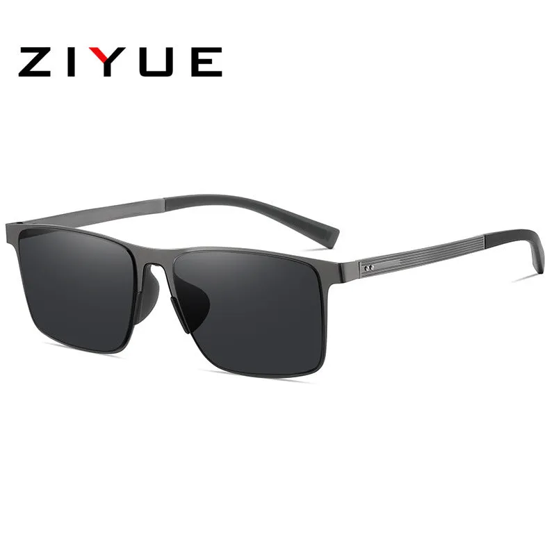 New polarized sunglasses men's square frame sunglasses driving anti-UV HD PC polarized sunglasses