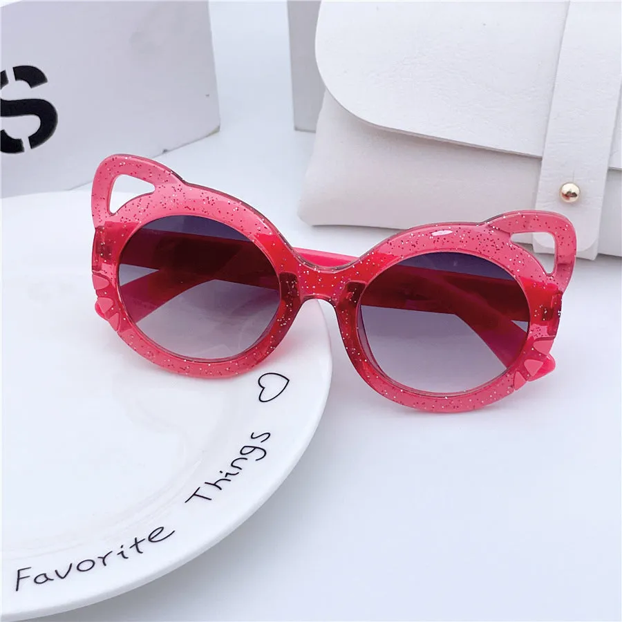 New Starlight Children's Sunglasses Colorful Sunglasses Anti-UV Glasses Cute Cartoon Cat Princess Children's Mirrors