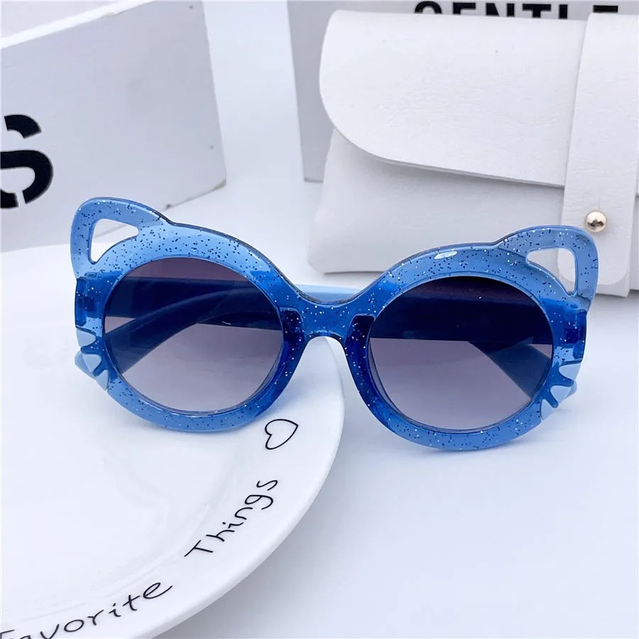 New Starlight Children's Sunglasses Colorful Sunglasses Anti-UV Glasses Cute Cartoon Cat Princess Children's Mirrors