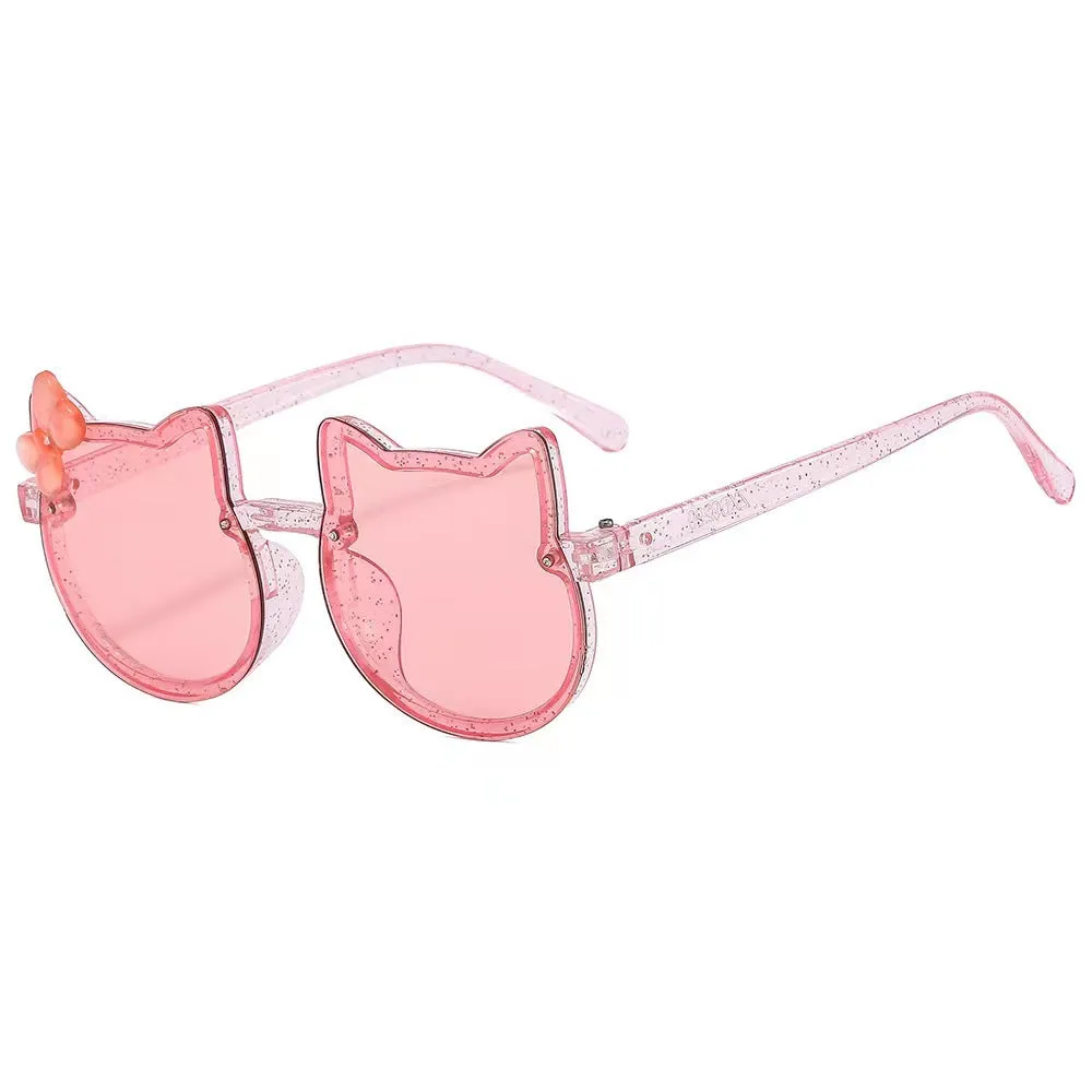 New two-ear bow cat glasses cute baby sunglasses trendy sunshade children's sunglasses