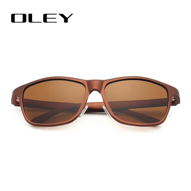 Oley Brand Men's Polarized Sunglasses Business Classic Full Frame Aluminum Magnesium Y0934