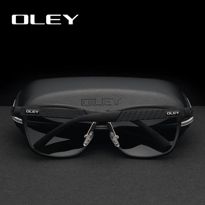 Oley Brand Men's Polarized Sunglasses Business Classic Full Frame Aluminum Magnesium Y0934