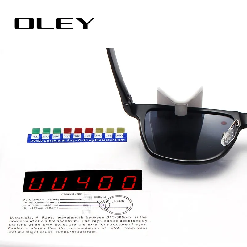 Oley Brand Men's Polarized Sunglasses Business Classic Full Frame Aluminum Magnesium Y0934