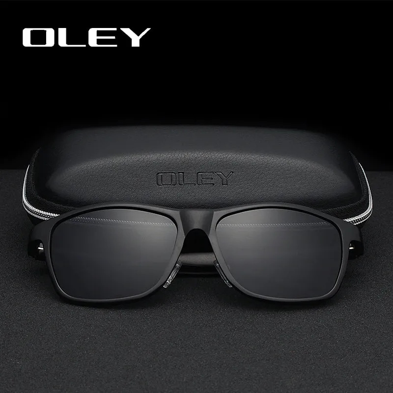 Oley Brand Men's Polarized Sunglasses Business Classic Full Frame Aluminum Magnesium Y0934