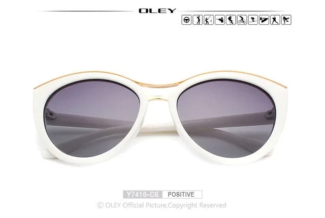 Oley Cat Eye Sunglasses Women Brand Designer Polarized Y7416