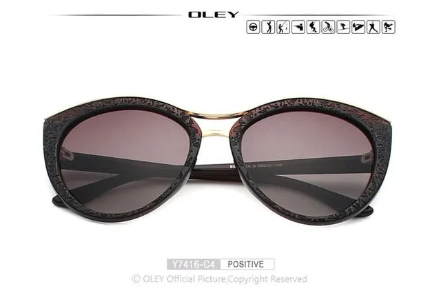 Oley Cat Eye Sunglasses Women Brand Designer Polarized Y7416