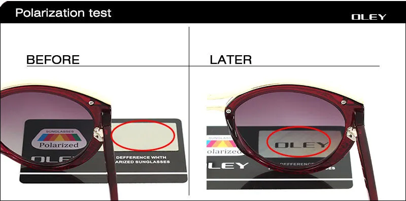 Oley Cat Eye Sunglasses Women Brand Designer Polarized Y7416